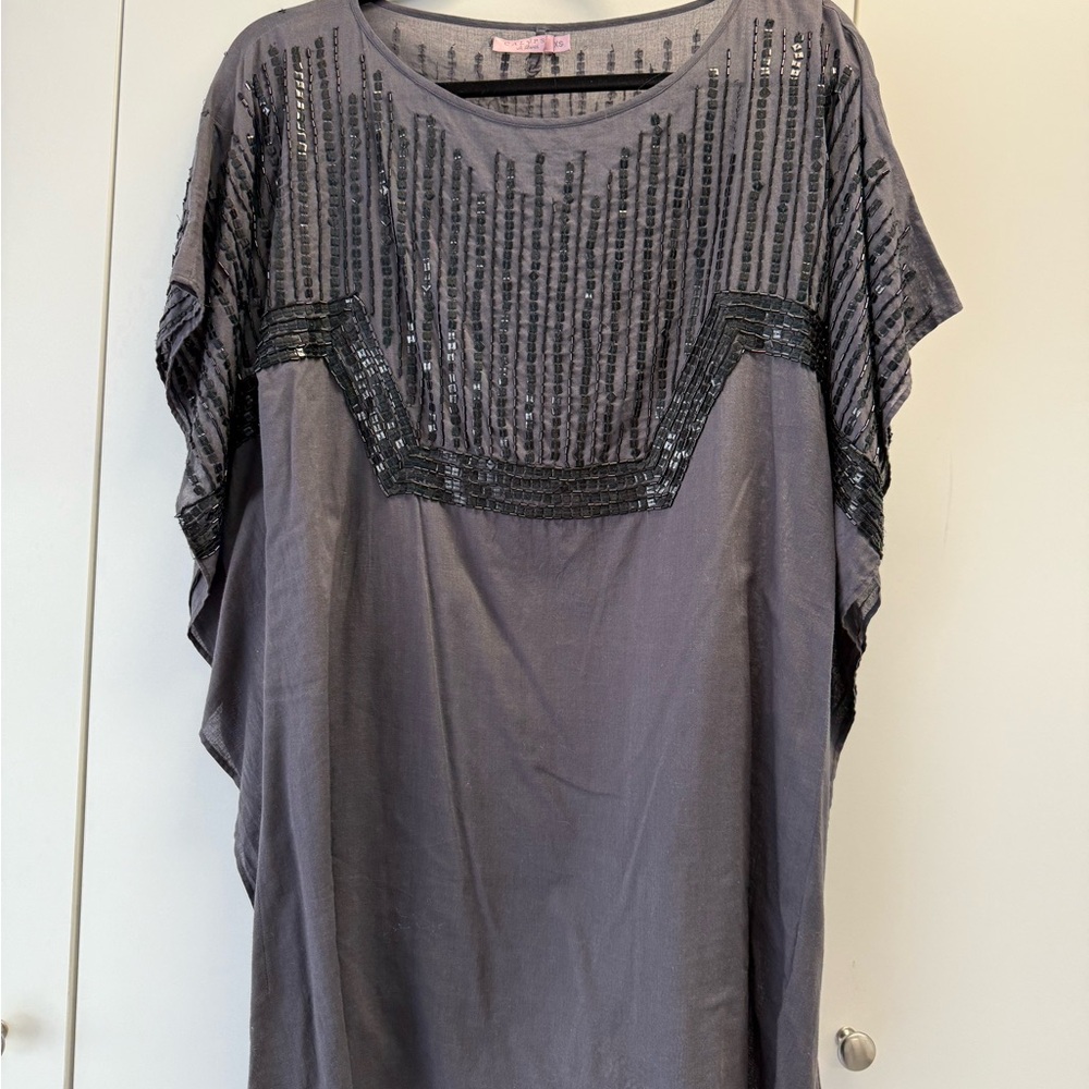 Elegant Gray Sequin Top- Calypso St. Barths